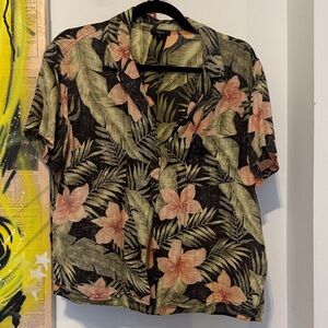 Rails Black Floral Button Down Shirt